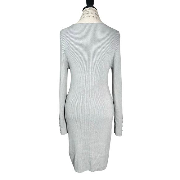 Abercrombie & Fitch | Women | Gray Ribbed Knit LS Bodycon Mini Dress | XL - Picture 3 of 10